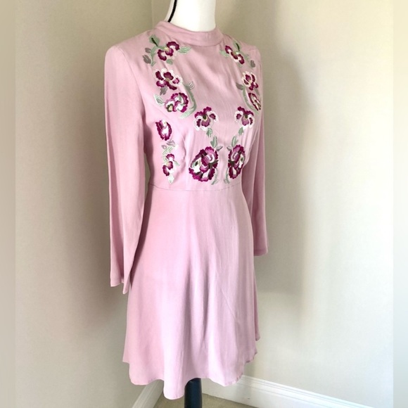 🆕 Nanette Lepore Countryside Dreams Dress In Demure Pink. (Underlined) NWT - Picture 5 of 16